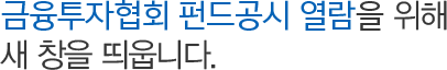 금융투자협회 펀드공시 열람을 위해 새 창을 띄웁니다.